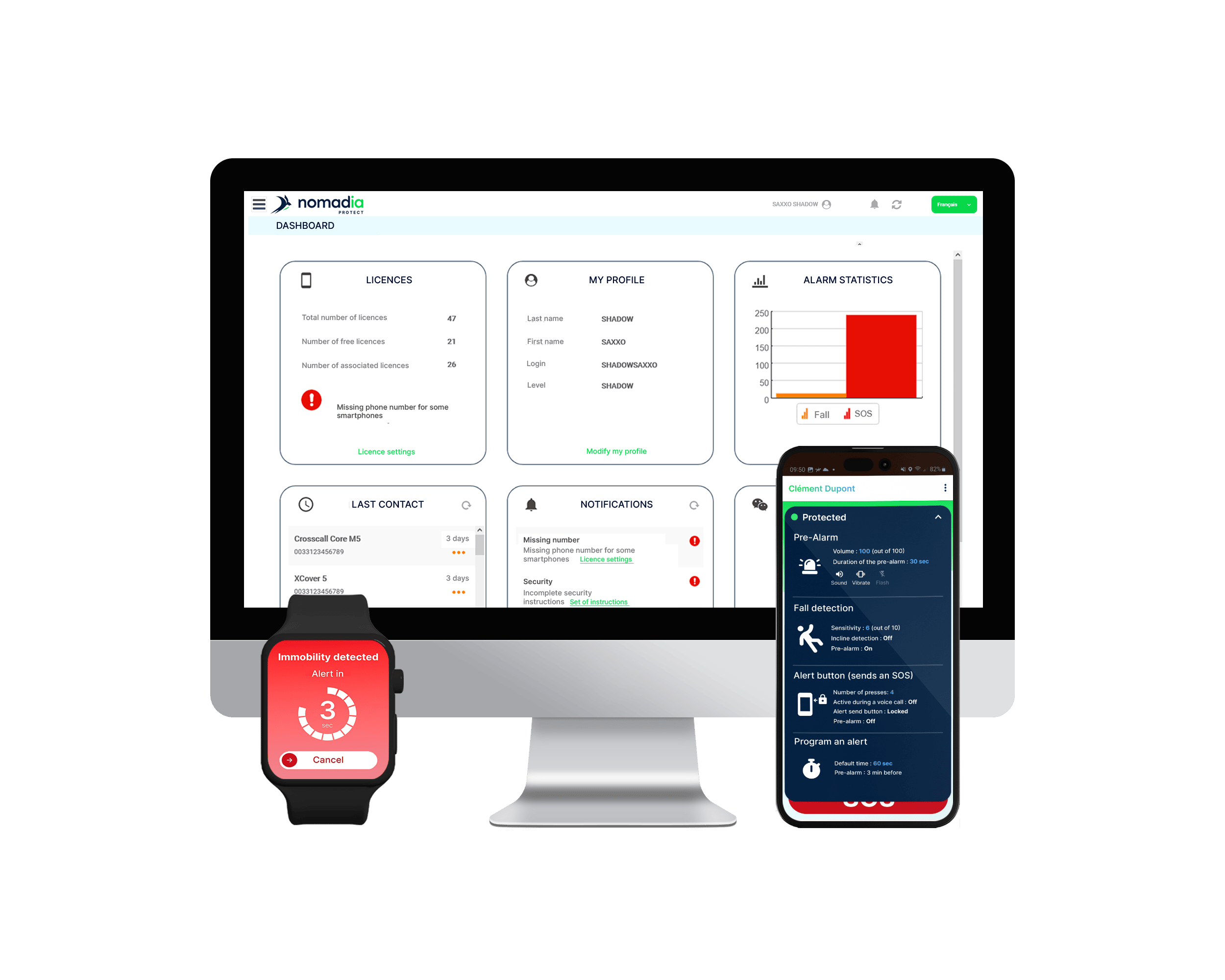 Nomadia Protect, the application to protect lone workers